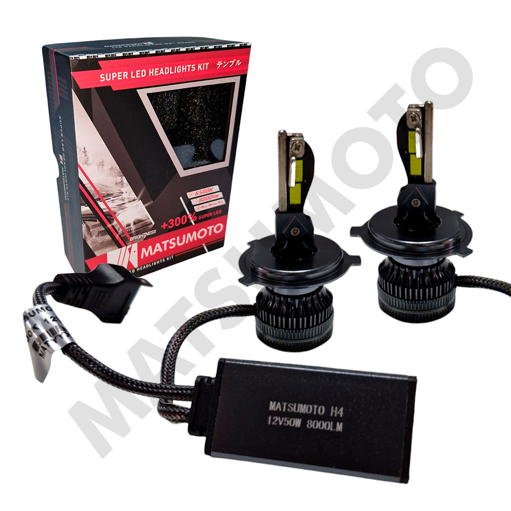 Set Ampolletas Super Led H4-L18 8000 lumenes