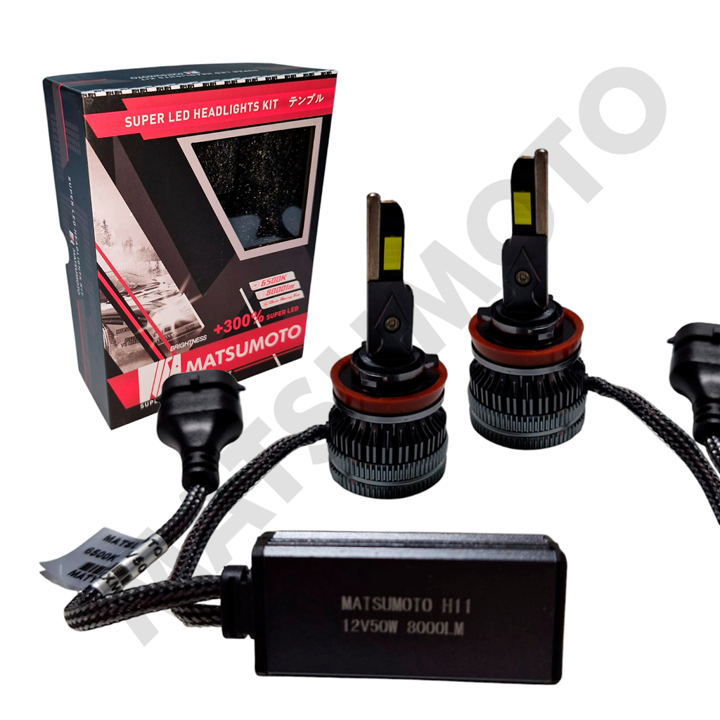 Set Ampolletas Super Led H11 / H8 / H9 L18 8000 lumenes