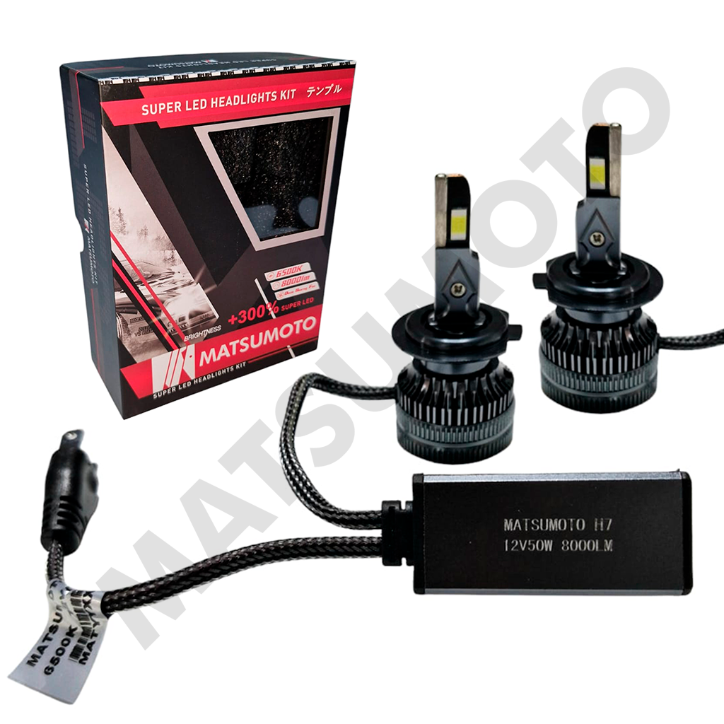 Set Ampolletas Super Led H7-L18 8000 lumenes