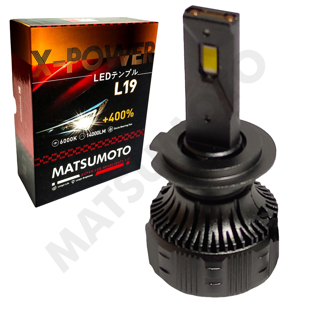 Set Ampolletas Super Led H7-L19 14.000 lumenes