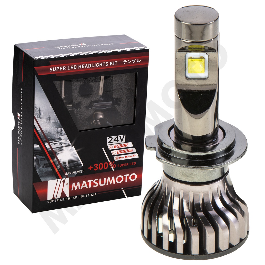 KIT Ampolletas Turbo Led  H7 16000Lm  L22 24V