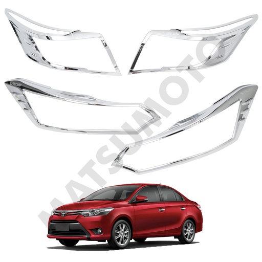 [KIT-3244CH] Kit Decorativo Exterior Cromo para Toyota Yaris Sedan (2014 - 2017)