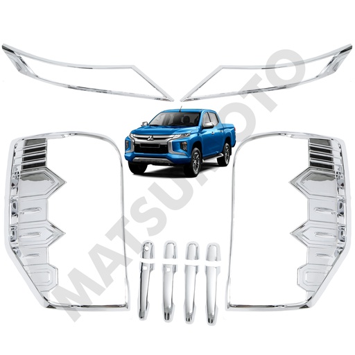 [KIT-5172CH] Kit Decorativo Exterior Cromo para Mitsubishi L200 (2019 - 2022)