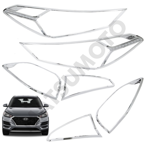 [KIT-5284CH] Kit Decorativo Exterior Cromo para Hyundai Tucson (2019 - 2022) (sin manillas)