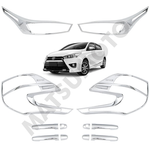 [KIT-8003CH] Kit Decorativo Exterior Cromo para Toyota Yaris Sport (2014 - 2017)