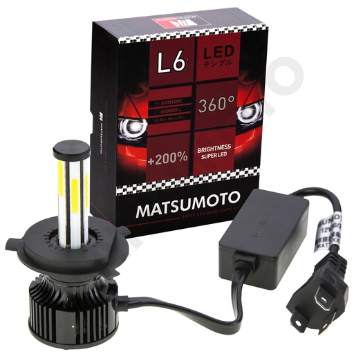 [H4-L6] Ampolletas H4 LED - 360 Grados