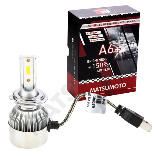 [H7-24V-A6+] KIT Ampolletas Turbo Led  H7 7600Lm  A6+ 24V