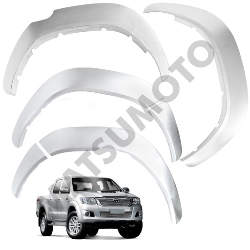 [KQD-3301CH] Kit Extensiones De Tapa Barro Versión Plata con relieve/textura Toyota Hilux Revo SR (2016-2020)